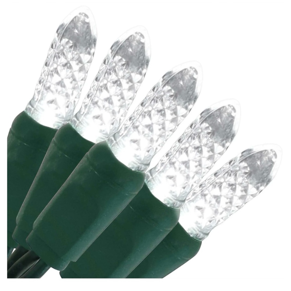 Green and White Holiday String Lights